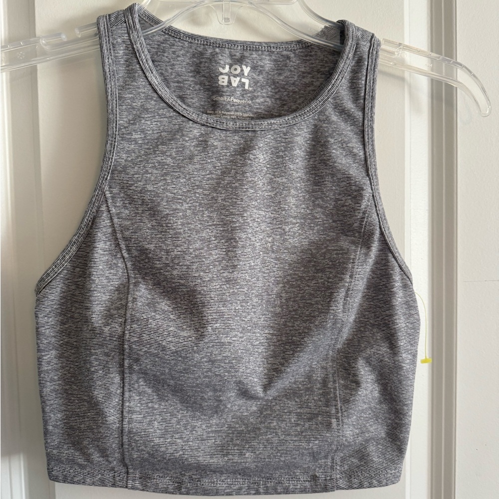 JoyLab Heather Gray athletic cropped Tank Top/longline sports bra